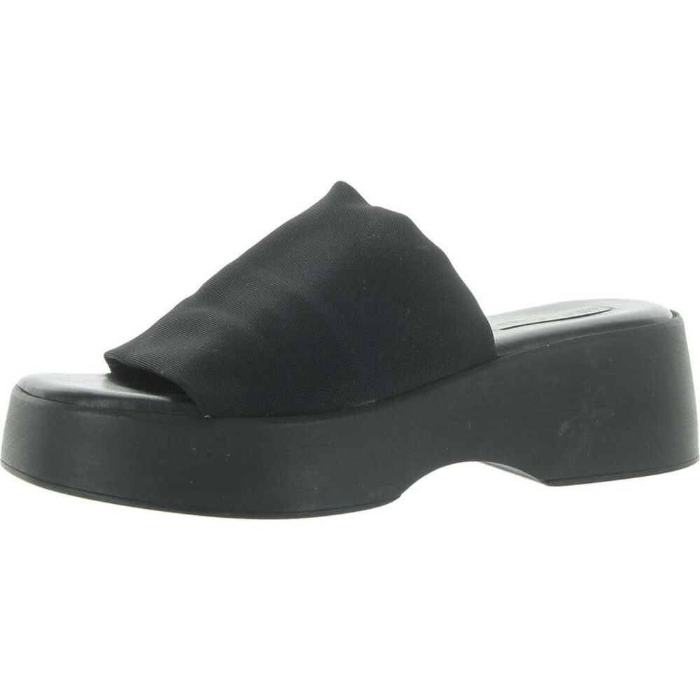 Steve Madden Womens Slinky 30 Black Slip On Platform Sandals Shoes Used